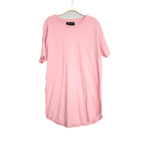 PacSun Mens Pink Solid T Shirt Short Sleeve Crew Neck Flowy Basic Tee Sz Medium - Picture 1 of 4